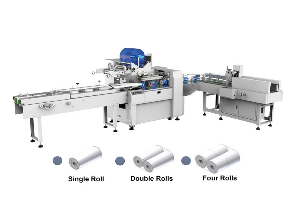 Fully Automatic 1,2, 4, Rolls Packing Machine