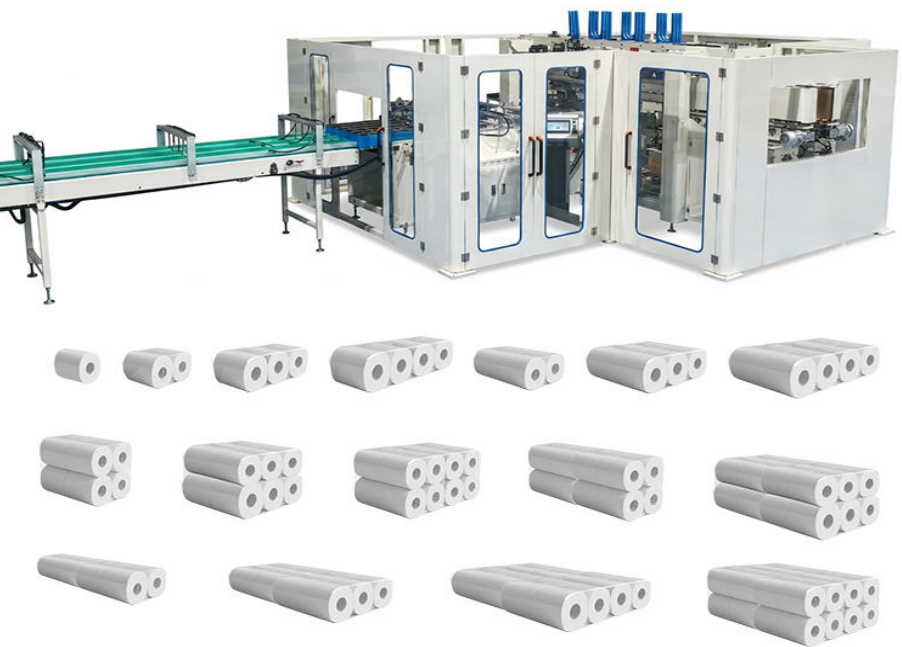 5Lanes/Channels Non Stop Toilet Paper Production Line Automatic Tissue Paper Roll Packaging Wrapping Machine
