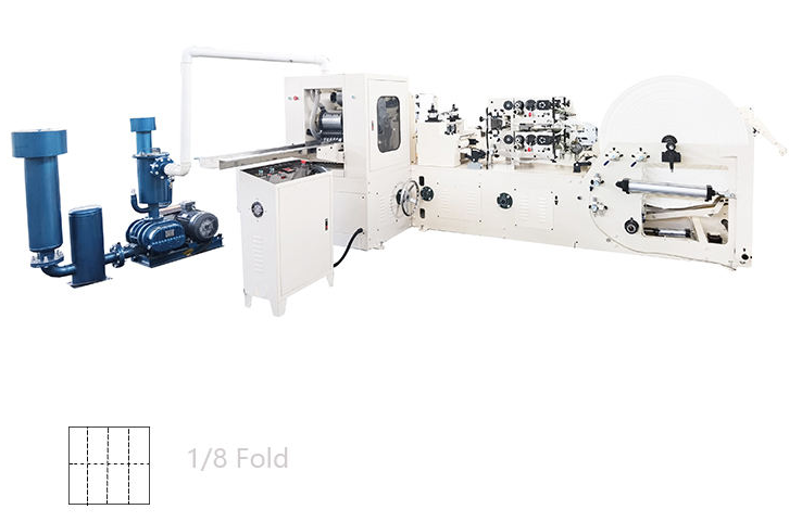 Napkin Paper Machine With Glue Lamination And Three Color Printing Can Do 1/4 Fold And 1/8 Fold